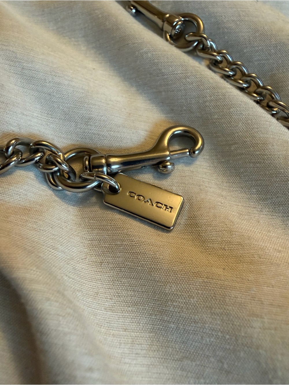 COACH Silver 46" Shoulder Crossbody CURB BAG CHAIN ACCESSORY STRAP